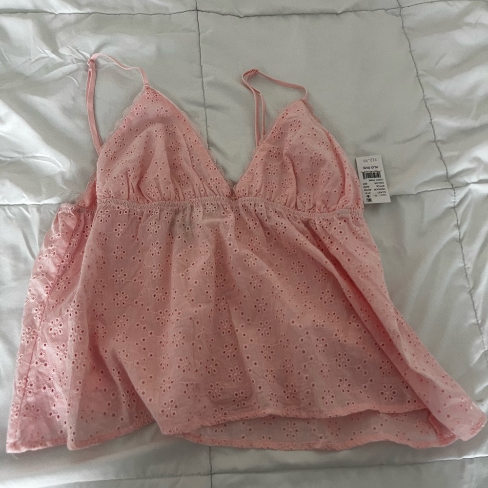 PacSun Pink Eyelet Tank Top